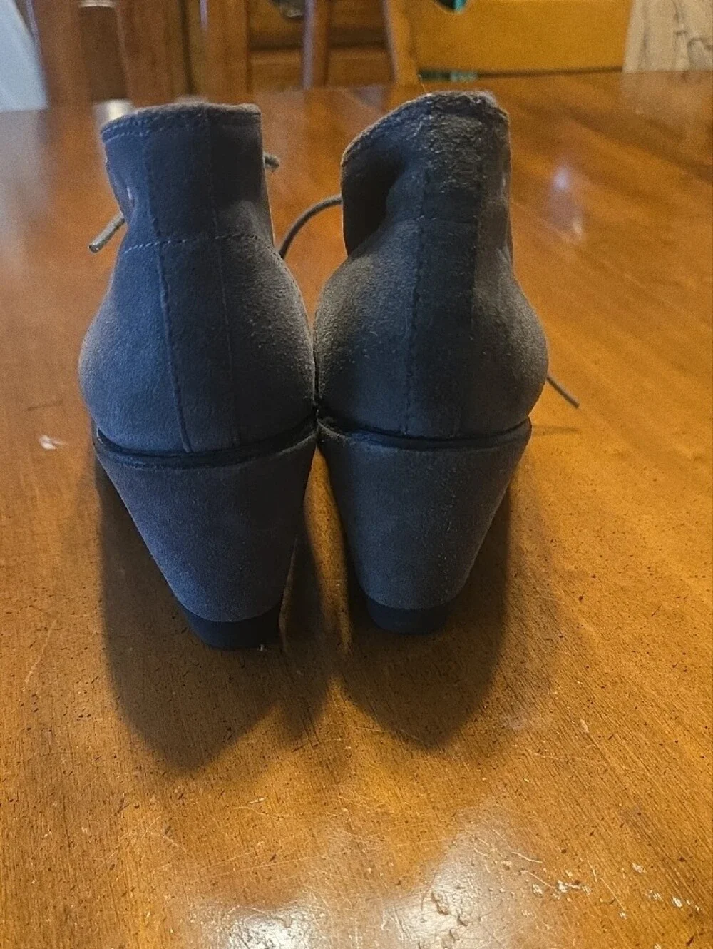 Coach Grey Suede Cassy Wedge Ankle Boots